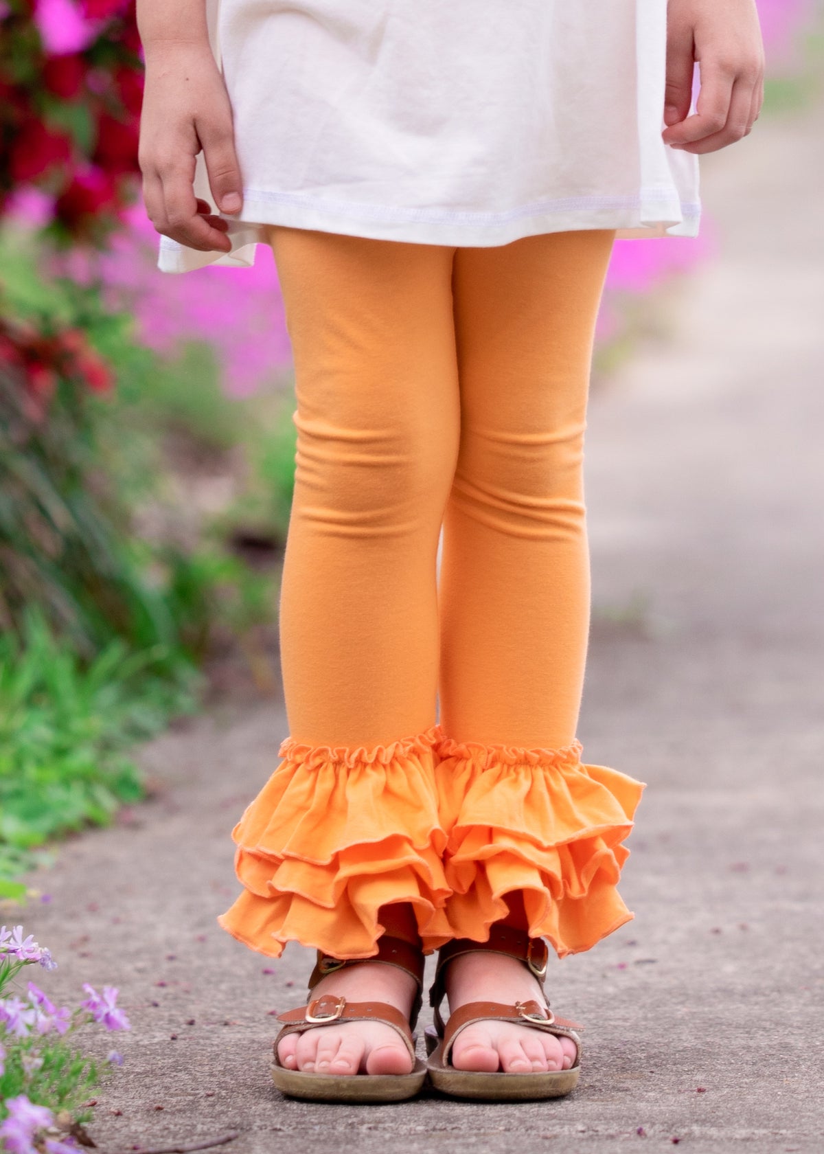 Bella Triple Ruffle Pants - Sunburst - Pearls and Piggytails