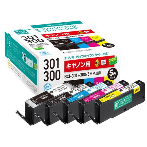 CANON BCI-301+300/5MP 対応 リサイクル インク カートリッジ 5色