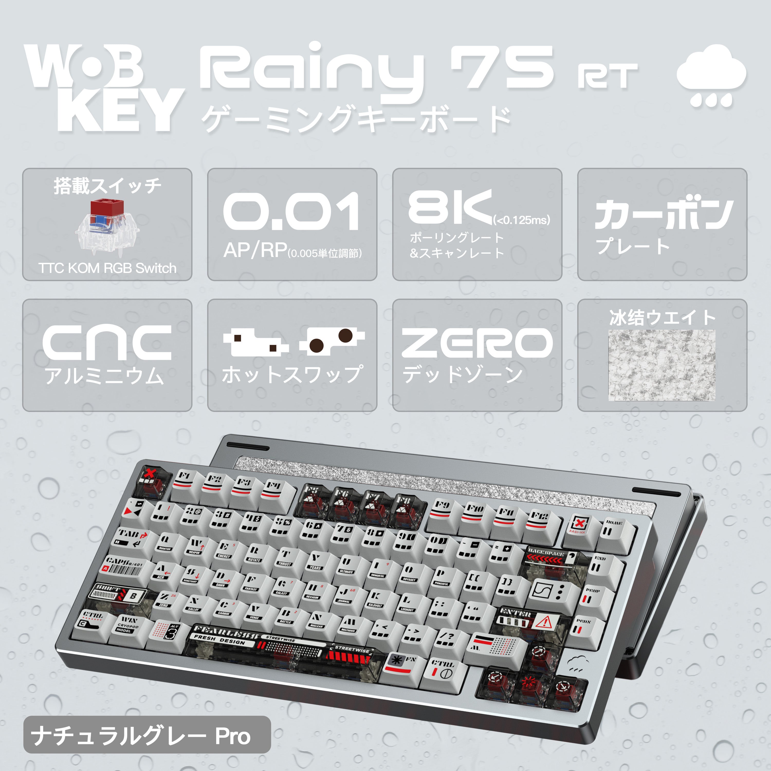 WOBKEY Rainy 75 RT (TTC KOM RGB Switch) [Gaming Keyboard]