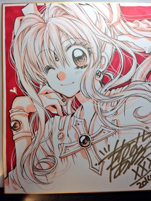 ジャンヌ〜。 先日描いた色紙。 喜んでもらえたようでよかった。