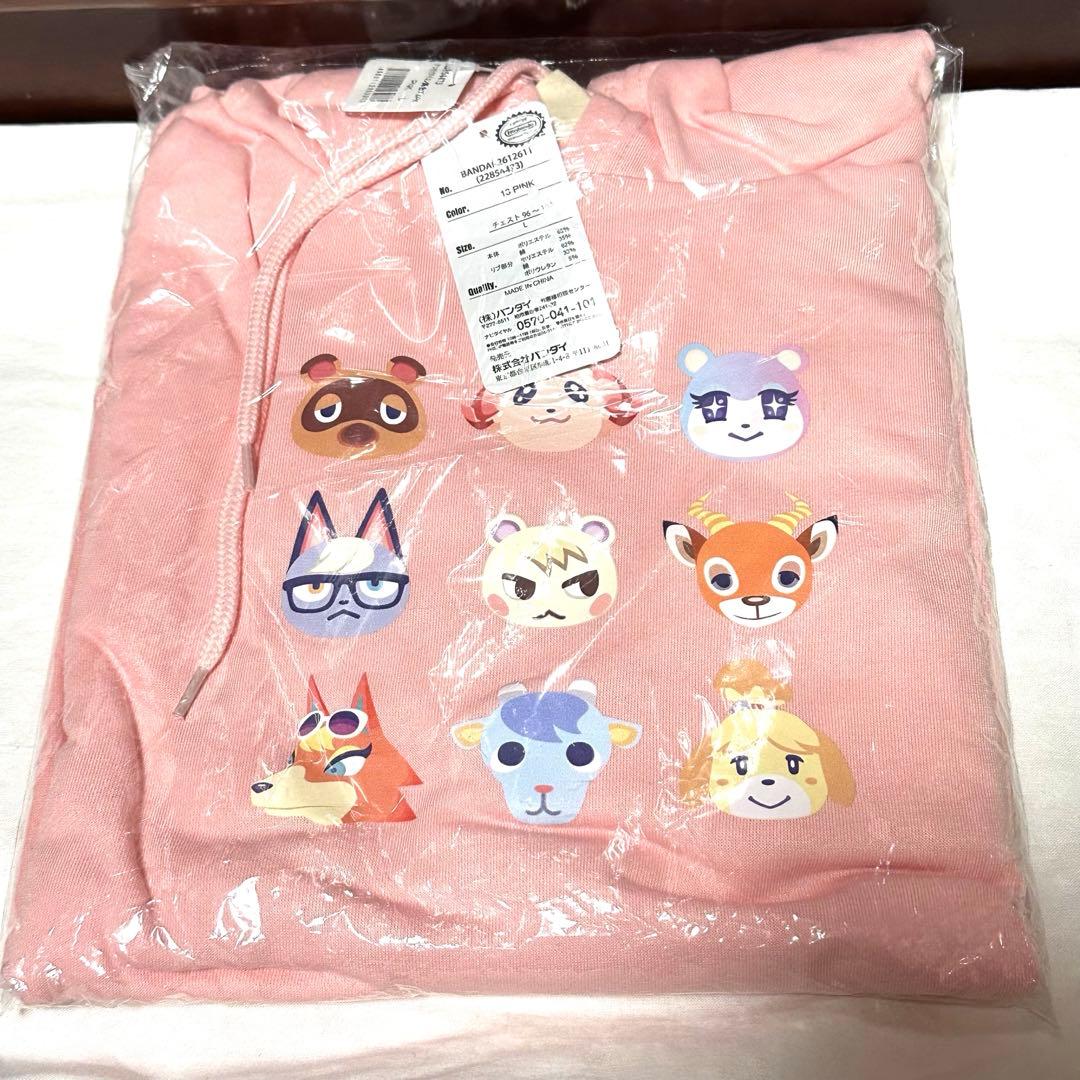 激レア　あつまれどうぶつの森　あつ森　パーカー　集合　Lサイズ　ピンク　アパレル 激レア あつまれどうぶつの森 あつ森 パーカー 集合 Lサイズ ピンク