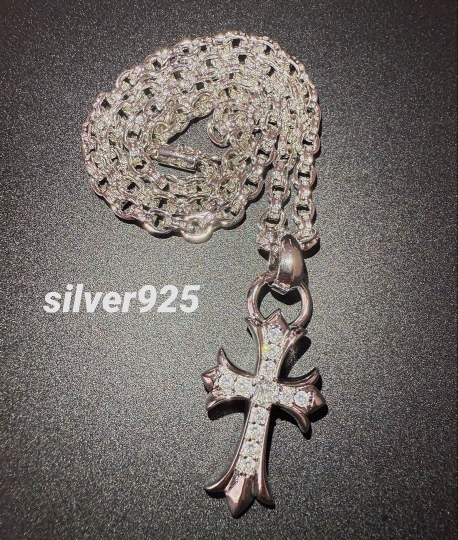 ペーパーチェーン　ダイヤ　クロスチャーム　ネックレス　50㎝　ラスト1点 CHROME HEARTS クロムハーツ 22k 24インチペーパーチェーン／CH