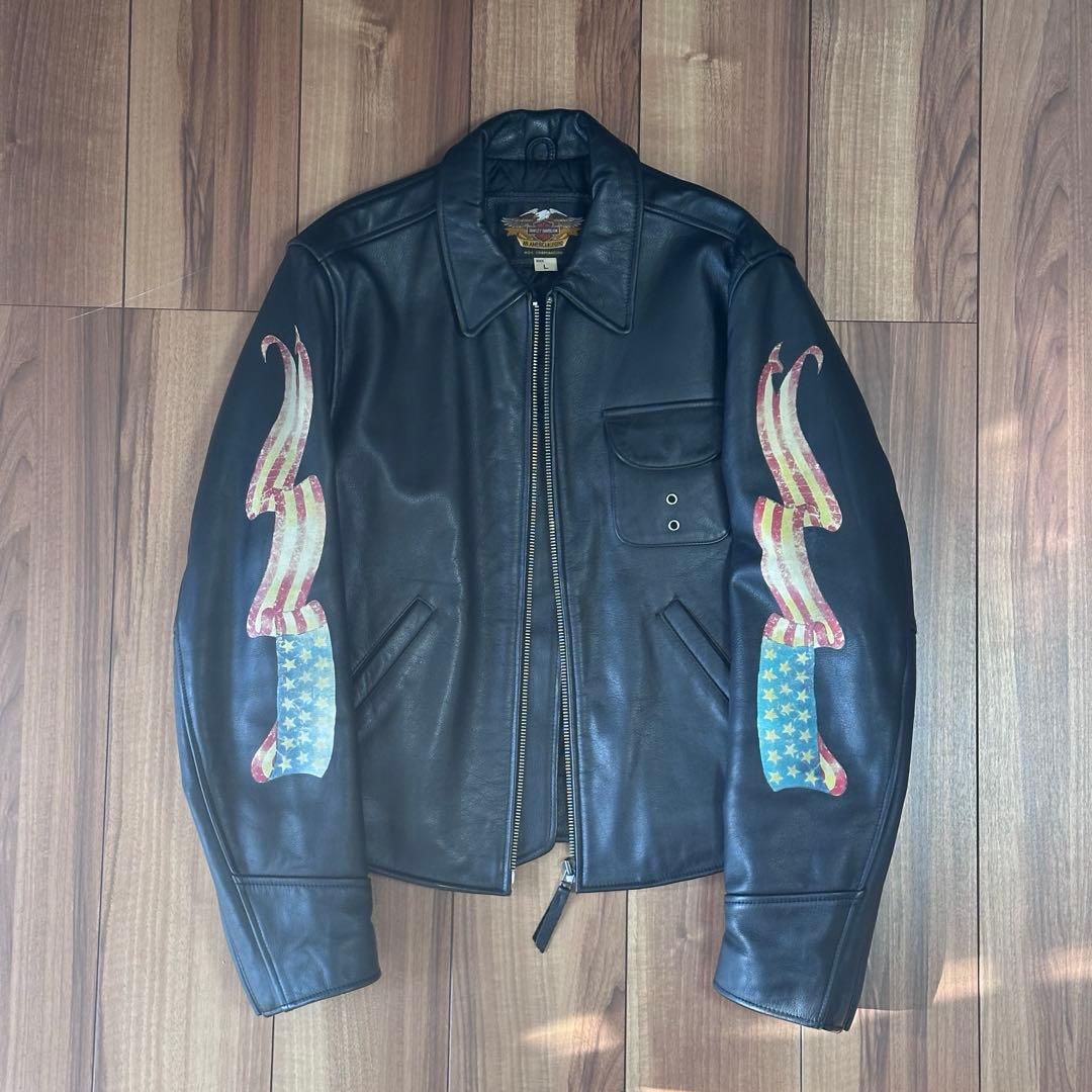 【超希少】良デザイン HARLEY-DAVIDSON レザーライダースジャケット Harley Davidson - 【稀少限定モデル！入手困難】極美品 ハーレー