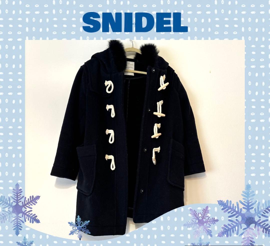 【7日まで】スナイデルネイビー ダッフルコート ファー付き RUIRUE BOUTIQUE ラビットファーミドルダッフルコート （ネイビー(NE