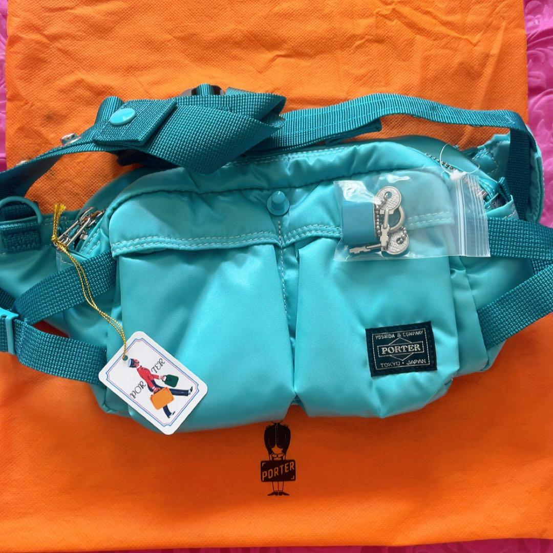 PORTER ターコイズ ウエストバッグ