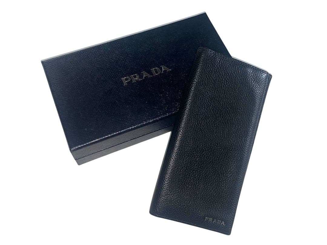 PRADA プラダ 財布 2MV836 ロゴ 箱付き ブラック 黒 PRADA（プラダ） 長財布 2MV836 QHH メンズ サフィアーノレザー