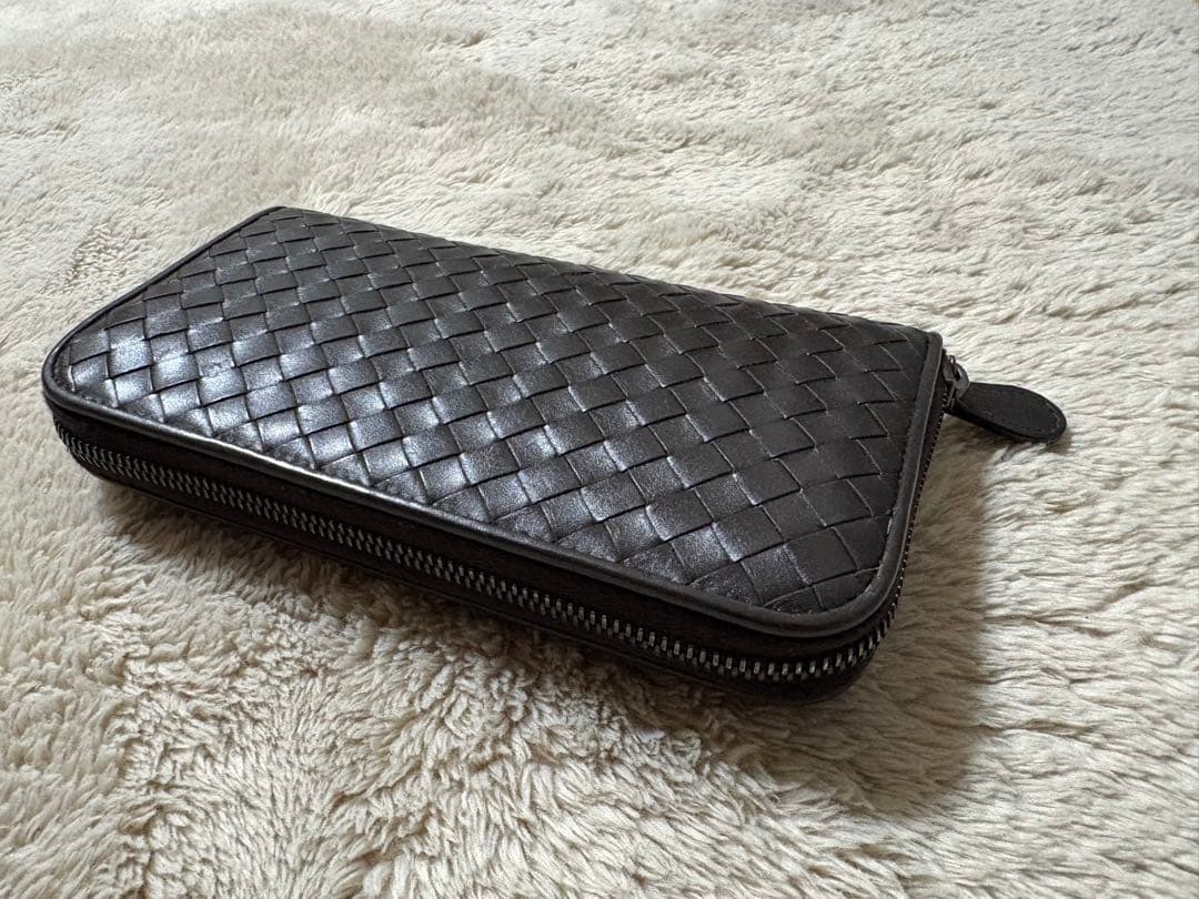 ボッテガbottegaveneta 長財布　ダークブラウン　ICチップ入り BOTTEGA VENETA（ボッテガ・ヴェネタ） ラウンドファスナー長財布