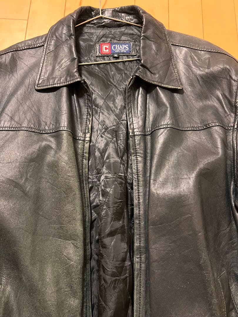 CHAPS レザージャケット XL ブラック