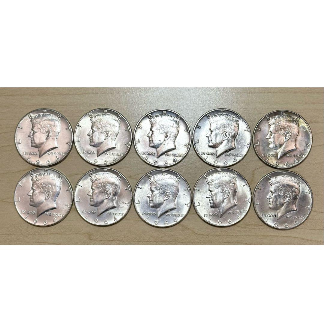ケネディ ハーフダラー 1964年 10枚 銀貨 シルバー 銀品位90 ケネディハーフダラー1964年 美品 銀90% 本物保証 - メルカリ