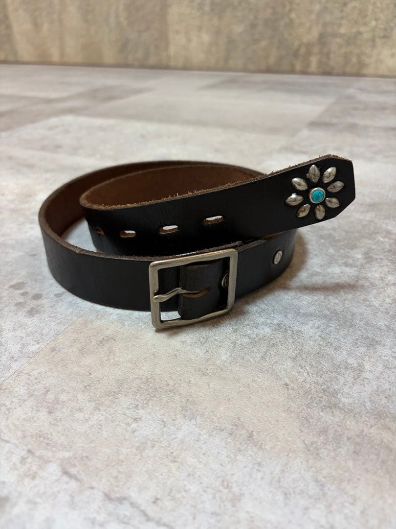 HTC スターバーストTURQUOISE ブラック 36サイズ ターコイズ 送料無料】通販 札幌 HTC BELT END ONLY #STARBURST TURQUOISE レザー