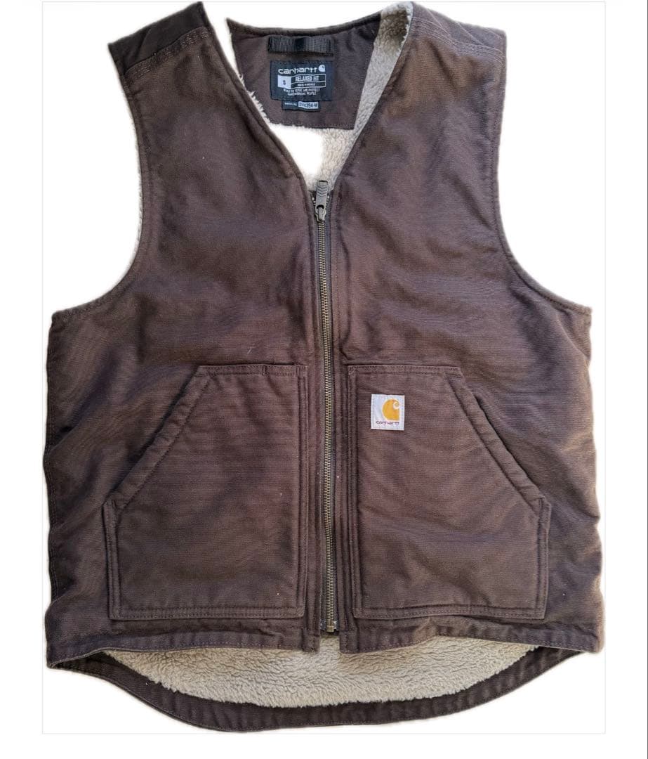 Carhartt ダックベスト S ブラウン CARHARTT / DUCK VEST BLACK/BROWN-カーハートダック ベスト ブラック